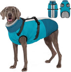 AOFITEE Dog Coat for Large Dogs, Waterproof Dog Winter Jacket with Built in Harness, Warm Turtleneck Cold Weather Coats Large, Reflective Fleece Lined Snow Jacket for French Bulldog, Boston Terrier, L