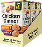 INABA Chicken Dinner for Dogs, Soft Pate Wet Dog Food, Complete & Balanced, 2.4 oz. Pouch, 15 Pouches, Pumpkin & Sweet Potato Variety