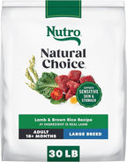 Nutro Natural Choice Lamb & Brown Rice Adult Large Breed Dog Food Dry Recipe, 30 lb. Bag