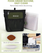 Gobeigo Dog Treat Pouch with Silicone Snack Bag, Front Pocket fits All Phones, 4 Cup Treat Bag with Training Clicker, Upgrade Stronger Magnetic Closure, 3 Ways to Wear Walking Fanny Pack (Army Green)