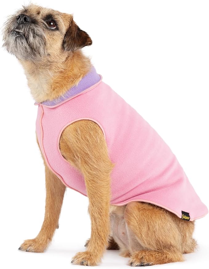 Goldpaw Duluth Double Fleece Dog Sweater Vest for Small Dogs - Soft, Stretchy Dog Fleece - Warm Pet Jacket for Fall and Winter - Premium Pet Outerwear - Machine Washable - Rose/Lavender - Size 12