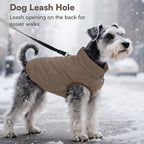 ASENKU Dog Winter Coat - Waterproof Windproof Dog Jacket, Warm Snowproof Doggie Puffer Vest for Cold Weather, Lightweight Snow Coats for Small Medium Large Dogs (XL, Coffee)