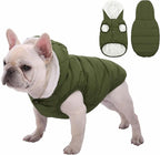 Fleece Hoodie, Windproof Waterproof Coat, Winter Warm Jacket, Cold Weather Pet Apparel Clothes Vest for Small Medium Large Dogs (L, Green)
