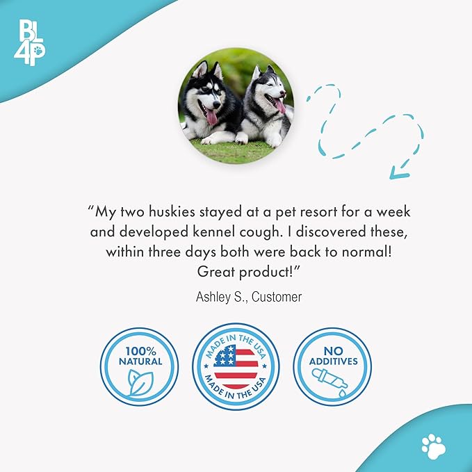Breathe Easy Natural Cough Relief for Dogs - Gentle Senior Dog Respiratory, Congestion and Sneezing Relief Plus Trachea and Airway Support for Brachycephalic Dogs Ensures Calm Walks & Restful Sleep