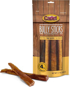 Cadet Bully Sticks for Small Dogs, All-Natural Beef Pizzle, Rawhide-Free Long-Lasting Dog Chews for Aggressive Chewers, 4 Count