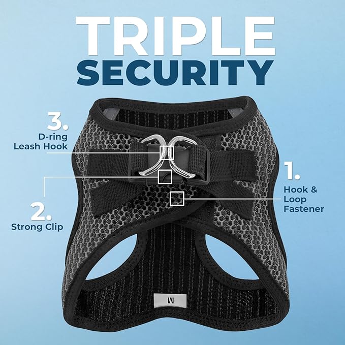Best Pet Supplies Voyager Step-in Air Harness - All Weather Mesh, Reflective, No Pull Harness for Dogs, Cats - Secure with Hook & Loop Fastener, Buckle, Double D-Rings - Tone, XS