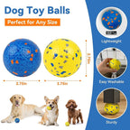Indestructible Dog Ball Toy, Durable Dog Tennis Balls for Aggressive Chewers, High Bounce & Floating Balls for Dogs, Jolly Ball for Fetch in Yard, Beach & Pool(4 Pack)