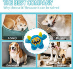 Plush Squeaky Dog Ball, Little Monster Puppy Toys Suitable for All Breeds, Chew Guard, Floating Water and Durable Interactive, Round and Soft (Blue, Large)