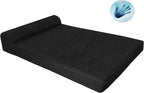 Dogbed4less Premium HeadRest Pillow Orthopedic Cool Memory Foam Dog Bed for Large Dogs, Waterproof Lining with Washable Canvas Black Cover, XXL 55X37