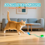 Interactive cat Toy cat Toys for Indoor Cats Agile Moving Cat Ball with Elastic Mesh Tail Automatic Kitten Toys Motion Activated Ball (Green)