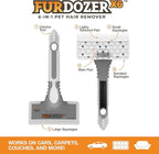 FurDozer Pet Hair Remover & Auto Detailing Tools - Cat & Dog Hair Remover for Carpets, Car Interiors, Couches, Bedding, & Pet Furniture (Gray, (3 Pack) - X6, X3 PRO, X3 MINI)