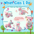 Colorful Robot Kitty Plush Toy, Interactive Meow Kitten, Electronic Pet, Animated Toy Cats for Girls & Kids, L:12"