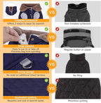 BEAUTYZOO Winter Dog Coat with Harness Built in, Warm Dog Puffer Jacket Vest Padded Fleece Cold Weather Coats Windproof Waterproof Snow Jackets Clothes for Small Medium Puppy, Blue L