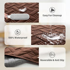BOCTOPUG Dog Bed Cover for Pets Blankets Rug Pads for Couch Protection Waterproof Bed Covers Dog Blanket Furniture Protector Reusable Changing Pad (Dark Grey+Brown, 52"x82")