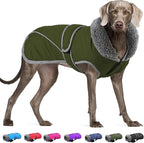 Dogcheer Dog Winter Coat,Fleece Collar Jacket Warm Vest Reflective Adjustable Sweater for Cold Weather,Windproof Waterproof Snow Coat for Small Medium Large Dogs,XXXL(Chest Girth 34.6-45.3,Back 28.7)