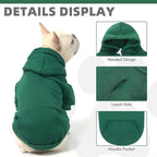 KOOLTAIL Basic Dog Hoodie - Soft & Warm Pet Hoodie Sweater with Leash Hole and Pocket, Dog Winter Coat, Cold Weather Clothes Sweatshirt for Small Medium Large Dogs Puppy Cat Boys Girls Deep Green SM