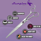 Kenchii Scorpion Dog Grooming Scissors, 9 Inch Straight Shears, Dog Scissors for Grooming, Professional Pet Grooming Scissors, Heavy Duty, Durable and Sharp