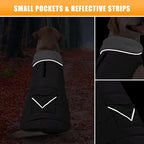 iBuddy Dog Winter Coats with Fleece Vest,Waterproof Warm Dog Snow Jacket Windproof, Reflective Adjustable Pet Dogs Cold Winter Coat for Dogs Girl Boy