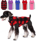KOOLTAIL Dog Fleece Vest Sweater, Warm Puppy Christmas Jacket with Dual Leash D-Ring and Pocket for Small Medium Dogs, Cozy Soft Pet Winter Cold Weather Coats Fall Clothes Hoodie Boy Girl,Red Plaid S