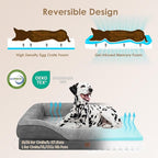 EHEYCIGA Memory Foam XL Dog Bed for XLarge Sized, Extra Large Orthopedic Dog Sofa with Sides and Waterproof Liner, Washable Bolster Pet Bed Couch with Removable Cover, 42x30x7.5 Inch, Grey
