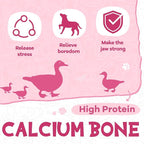 PAWUP Duck Dog Treats, Calcium Bones Chews, Rawhide Free, Natural Snacks for Samll Dog w/Taurine,12.5 oz