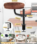 Cat Bed for Desk,Keeps Kitten Close and Workspace Clear Cat Bed,Height Adjustable and Rotatable,Drilling-Free(Unheated Brown,18.5" Lx17.5 Wx17.5 W)