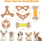 Dog Chew Toys for Aggressive Chewers, 6 Pack Tough Puppy Teething Toys, Interactive Dog Toys to Keep Them Busy for Small Dogs, 30lbs and Under