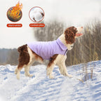 Fleece Dog Coat Winter Pet Jacket Reflective for Cold Weather for Large Medium Small Dogs(Purple,S)