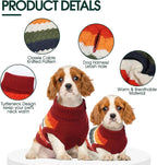 Kuoser Dog Sweater, XL Dog Sweaters for Large Dogs Pet Cable Knitted Pullover Warm Clothes, Turtleneck Classic Knitwear Soft Thick Puppy Xmas Holiday Outfit Cold Weather Thermal Wear, Red XL