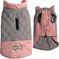 Reversible Dog Coats for Large Dogs Waterproof Warm Dog Jacket for Cold Winter,Pink and Grey XL