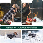 Kuoser Reversible Winter Coat, British Style Jacket for Medium and Large Dogs - Warm Windproof Puppy Cold Weather Clothes Vest, Blue L