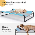 Veehoo Original Outdoor Elevated Dog Bed, Cooling Raised Dog Cot for Large Dogs, Portable Standing Pet Hammock Platform with Washable Breathable Mesh, No-Slip Feet, X-Large, Grey, CWC2201