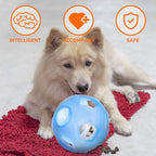 LumoLeaf Dog Treat Ball Toy, 7” Interactive Puzzle Feeder for Medium & Large Dogs, Treat Dispensing Toy with Adjustable Difficulty, Mental Stimulation & Slow Feeding, Blue, 18cm