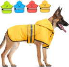 Candofly Dog Raincoat Hooded Poncho - Adjustable Waterproof Dog Rain Jacket Lightweight Reflective Dog Rain Coat Pet Slicker for Small Medium Large Dogs (Large, Yellow)