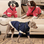 MIGOHI Dog Coat with Harness Built in, 2-in-1 Thermal Water-Resistant Dog Jacket, Windproof Reflective Snowsuit for Extra Large Dogs, German Shepherd, High Collar Design, Navy Blue, 3XL