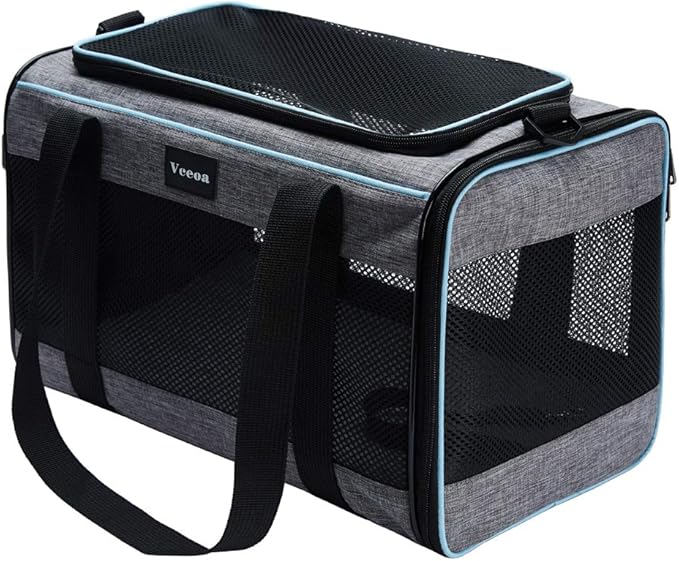 Vceoa 19x12x12 Inches Cat, Dog Carrier for Pets Up to 22 Lbs, Soft-Sided Cat Bag Animal Carriers Travel Puppy Carry As a Toy of Fabric Pet Home