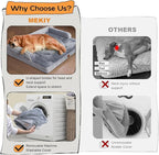 Extra Large Dog Bed-Orthopedic Waterproof XL Dog Bed for XLarge Extra Big Dogs - Foam Couch Sofa Washable with Removable Cover-Grey