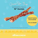 hotspot pets Braided Bully Sticks for Dogs -(12 Inch -10 Pack) All Natural Long Lasting Twisted Beef Pizzle Dog Chew Treats - Grain Free Fully Digestible Rawhide Alternative - 12 Inch Stix