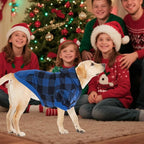 KOOLTAIL Plaid Dog Hoodie Pet Clothes Sweater with Hat and Pocket for Small Medium Large Size Dogs, Soft Winter Warm Dog Cold Weather Coat, Fleece Fall Dog Hooded Sweatshirt for Puppy Cats,Blue XL/XXL
