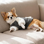 LESYPET Dog Sweater for Small to Medium Dogs, Fleece Lining Puppy Sweatshirt in Winter, Warm Puppy Clothes Pullover Jumper, Grey XX-Large