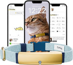 Health Tracker for Cats - Smart Cat Collar with Safety Breakaway Buckle for Indoor Cats, Wellness Alerts, Real-time Monitoring (Ice Blue, XXL)