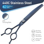 Fenice Peak Professional Dog Grooming Scissors Pet Curved Thinning Shears 7.0'' Extremely Sharp Blades 440C Steel Thinning Scissors Durable Smooth Motion&Fine Cut for Dogs and Cats