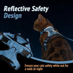 Cat Harness and Leash Set,Escape Proof Adjustable Cat Harness,Soft and Breathable Kitten Harness and Leash with Reflective Strips for Walking and Traveling(Purple, Small(8.9-16.6lb))