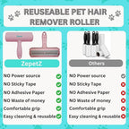 Pet Hair Remover Roller – Reusable Self-Cleaning Fur Removal Tool for Dogs & Cats – Ergonomic & Eco-Friendly Lint Roller for Couch, Carpet, Bed, Car Seat & More (Pink)