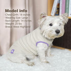 KYEESE 2Pack Dog Shirts Waffle for Small Dogs, Stretchy T-Shirts, Lightweight Tank Top, Sleeveless Vest, Breathable, Large, Purple + Grey