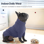 IECOii Dachshund Sweater,Turtleneck Dog Sweater for Small Medium Dogs Girl Boy,Stretchy & Breathable,Warm Knitted Pullover Coat,High Neck Knitwear for Cold Weather Indoor & Outdoor Wear (Blue,M)