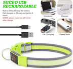 YFbrite Full Adjustbale LED Dog Collar, Full Illuminated Light up Dog Collars, Reflective Dog Collar Light Glowing in The Dark for All Dogs Safety (Large, Green-2)