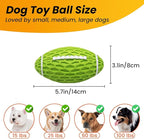 Squeaky Dog Football Toy, Rubber Dog Ball Toy for Aggressive Chewers, Tough Fetch Ball, Durable and Interactive for Medium Large Dogs, Green, Large