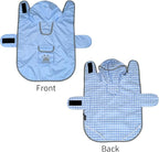 MAMORE Dog Raincoat Reversible,Waterproof Dog Rain Coat Hooded Slicker Poncho with Reflective Strip, Plaid Double Layer Rain Jacket for Small Medium Large Dogs (Light Blue, Medium)