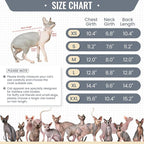 DENTRUN Sphynx Hairless Cats Shirt Pullover Kitten T-Shirts, Breathable Cat Wear Turtleneck Sweater Adorable Cat's Clothes Vest Pajamas Jumpsuit
